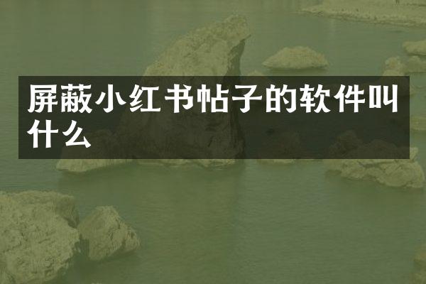 屏蔽小红书帖子的软件叫什么