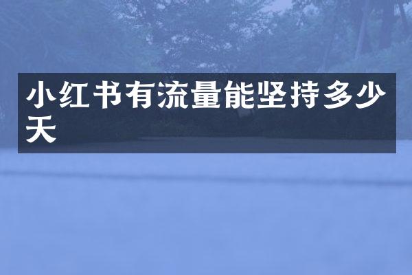 小红书有流量能坚持多少天