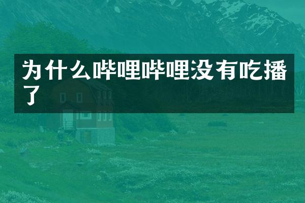 为什么哔哩哔哩没有吃播了