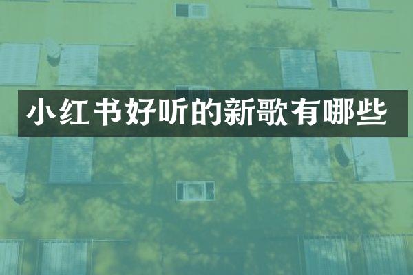 小红书好听的新歌有哪些