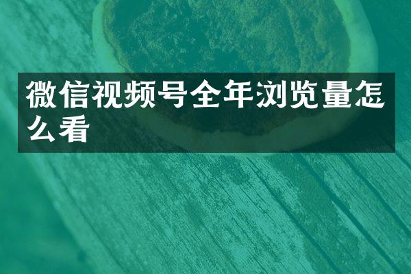 微信视频号全年浏览量怎么看