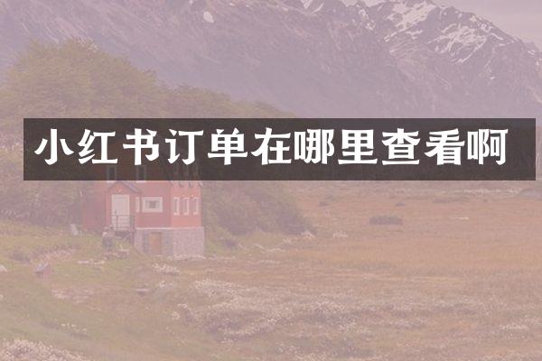小红书订单在哪里查看啊