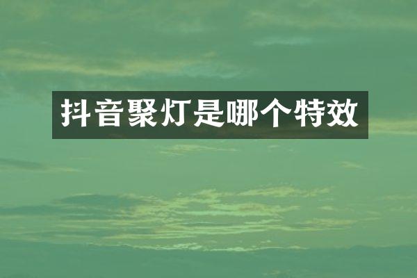 抖音聚灯是哪个特效