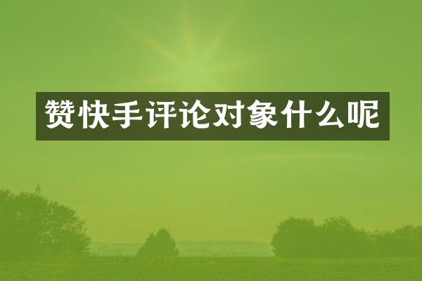 赞快手评论对象什么呢