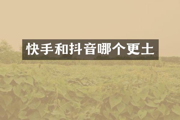 快手和抖音哪个更土