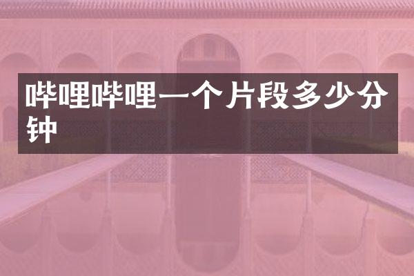 哔哩哔哩一个片段多少分钟