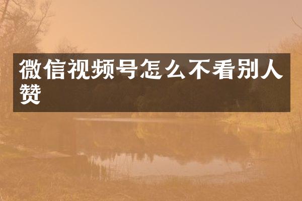 微信视频号怎么不看别人赞