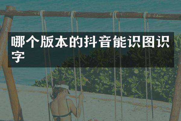 哪个版本的抖音能识图识字