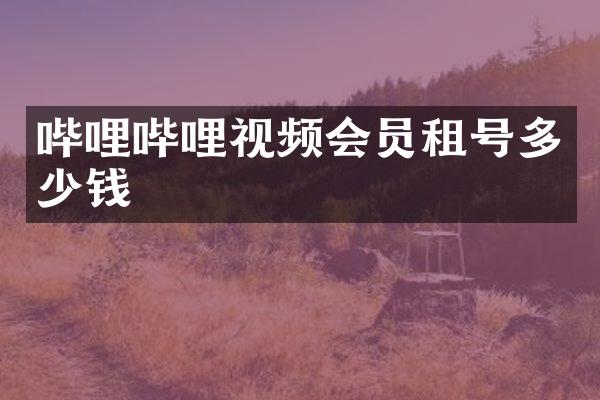 哔哩哔哩视频会员租号多少钱