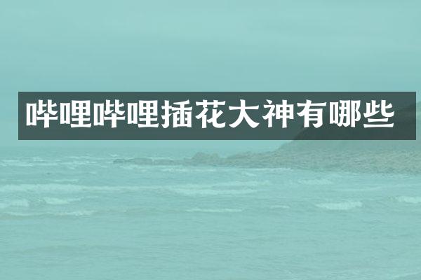 哔哩哔哩插花大神有哪些