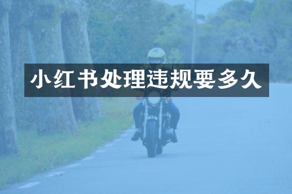 小红书处理违规要多久