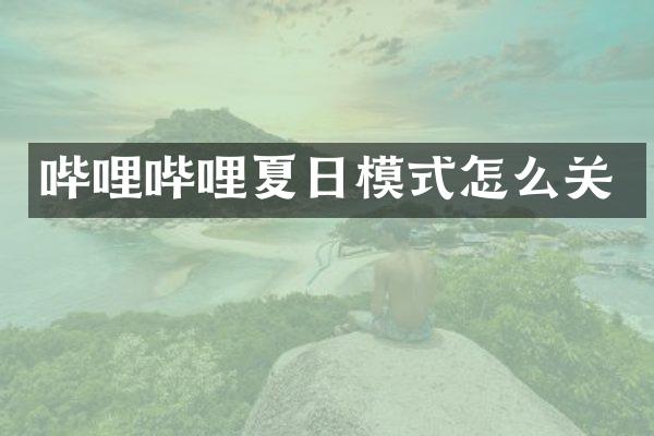 哔哩哔哩夏日模式怎么关