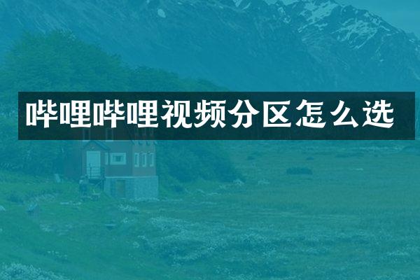 哔哩哔哩视频分区怎么选