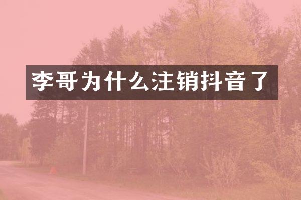 李哥为什么注销抖音了