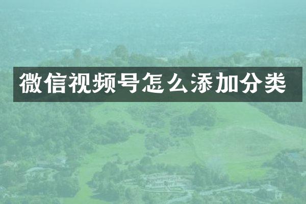 微信视频号怎么添加分类