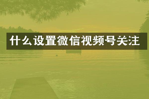 什么设置微信视频号关注