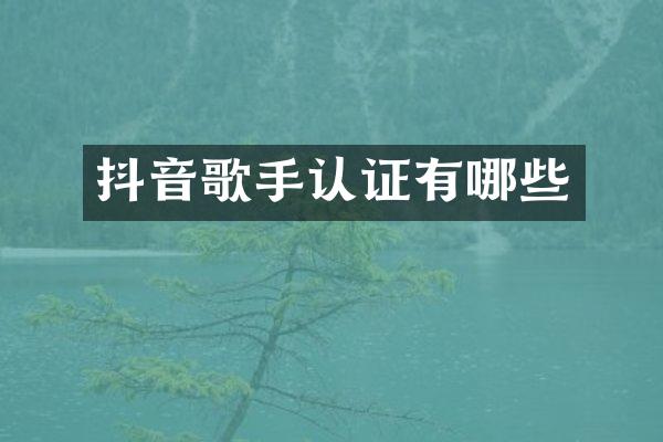抖音歌手认证有哪些