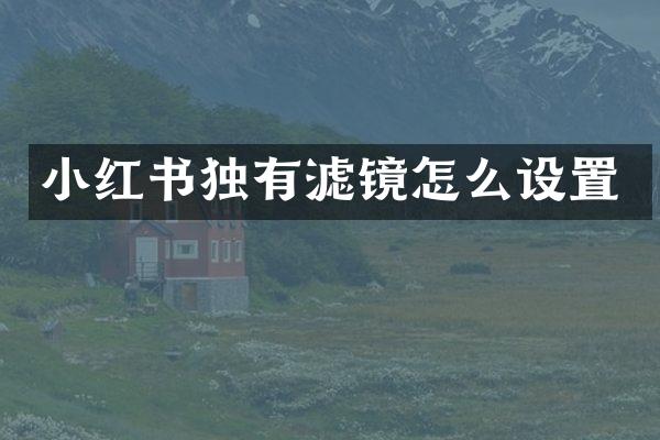 小红书独有滤镜怎么设置