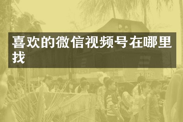 喜欢的微信视频号在哪里找