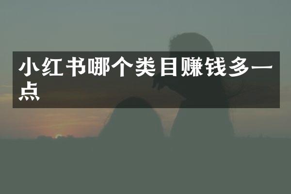 小红书哪个类目赚钱多一点