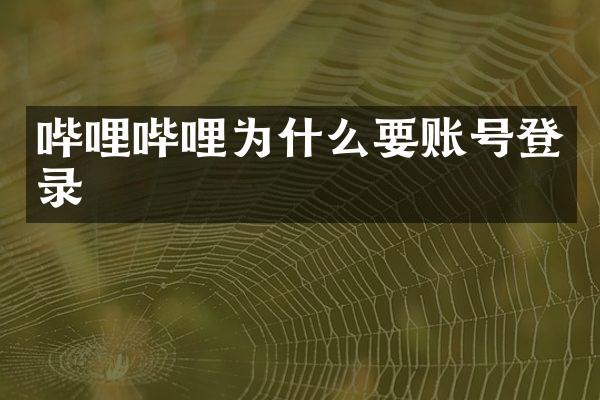 哔哩哔哩为什么要账号登录
