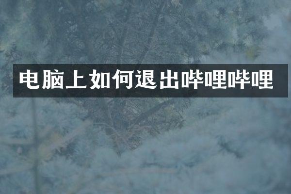 电脑上如何退出哔哩哔哩