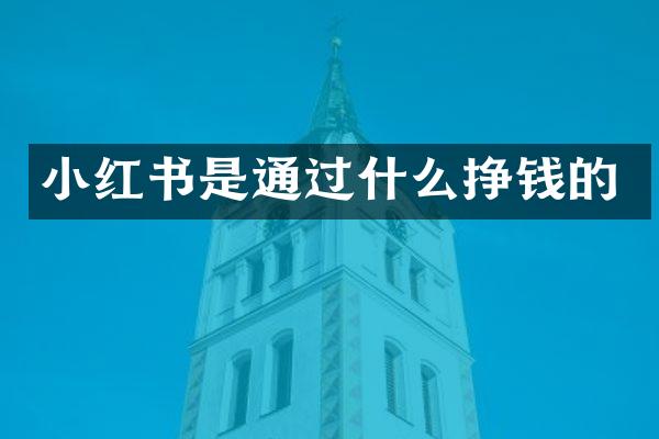 小红书是通过什么挣钱的