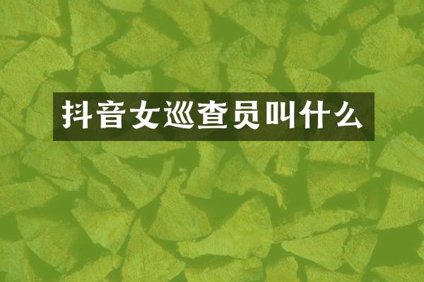 抖音女巡查员叫什么