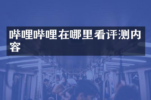 哔哩哔哩在哪里看评测内容