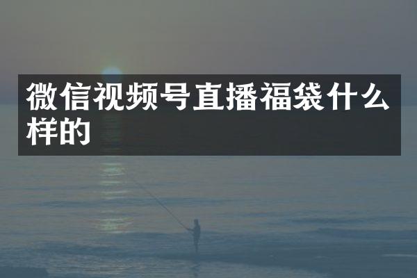 微信视频号直播福袋什么样的