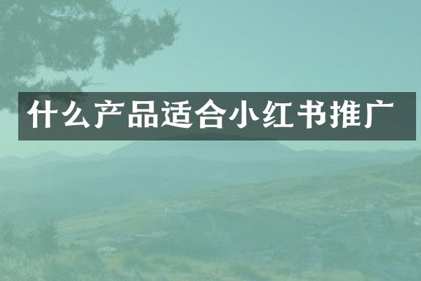 什么产品适合小红书推广