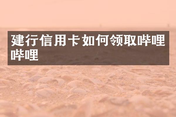建行信用卡如何领取哔哩哔哩