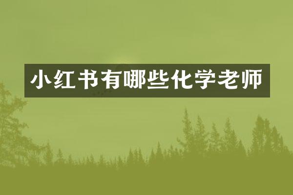 小红书有哪些化学老师