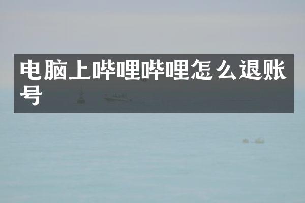 电脑上哔哩哔哩怎么退账号