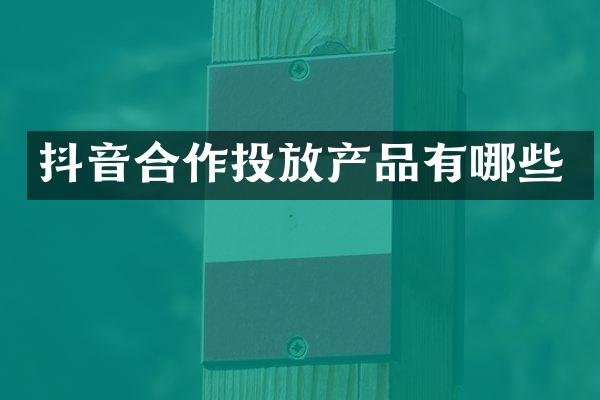 抖音合作投放产品有哪些
