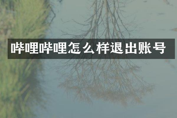 哔哩哔哩怎么样退出账号