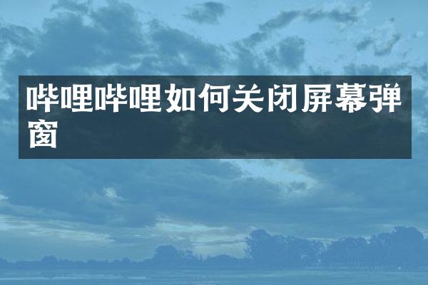 哔哩哔哩如何关闭屏幕弹窗