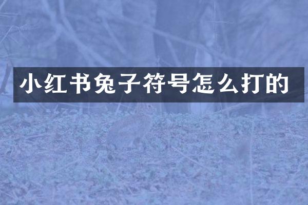 小红书兔子符号怎么打的