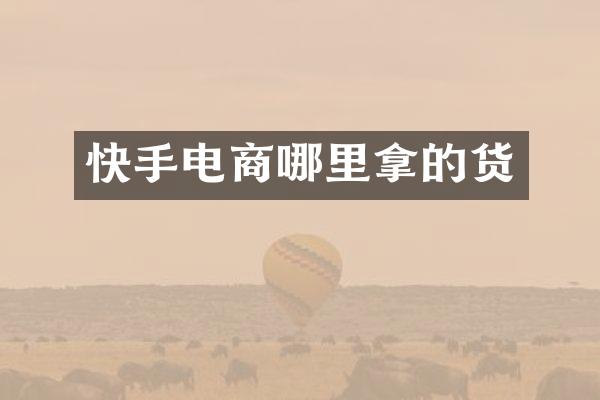 快手电商哪里拿的货