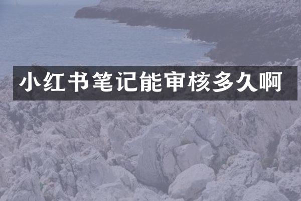 小红书笔记能审核多久啊