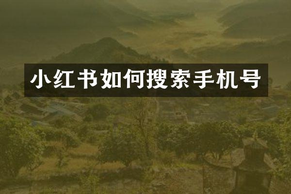 小红书如何搜索手机号