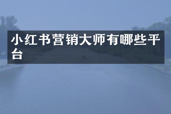 小红书营销大师有哪些平台