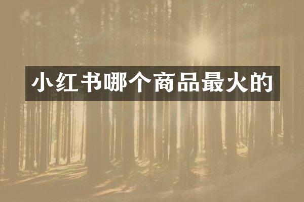 小红书哪个商品最火的