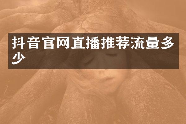 抖音官网直播推荐流量多少