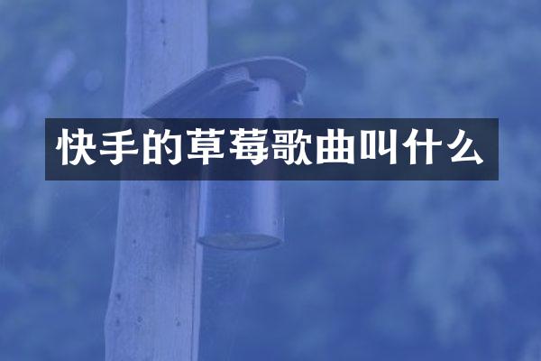 快手的草莓歌曲叫什么