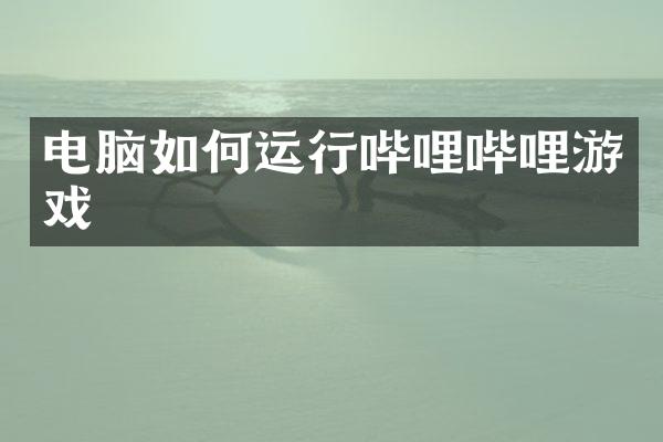 电脑如何运行哔哩哔哩游戏