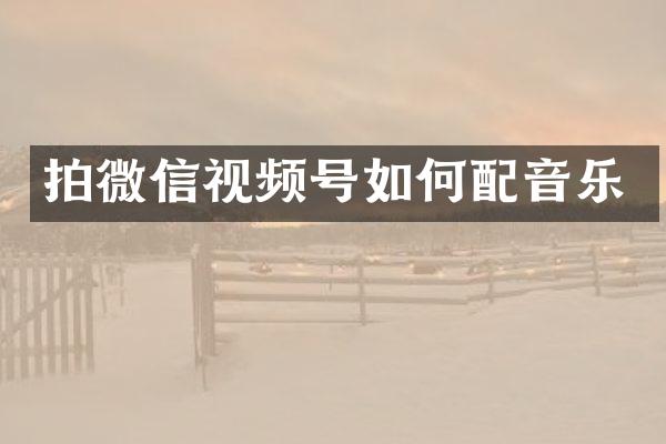 拍微信视频号如何配音乐