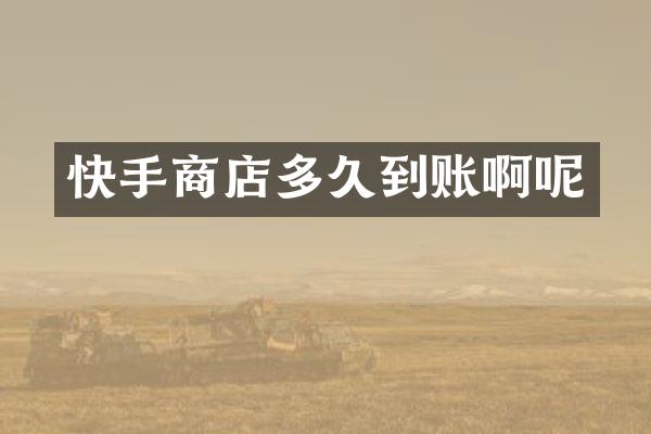 快手商店多久到账啊呢