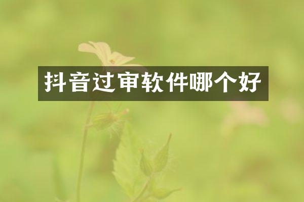抖音过审软件哪个好