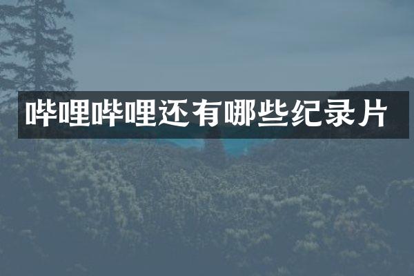哔哩哔哩还有哪些纪录片